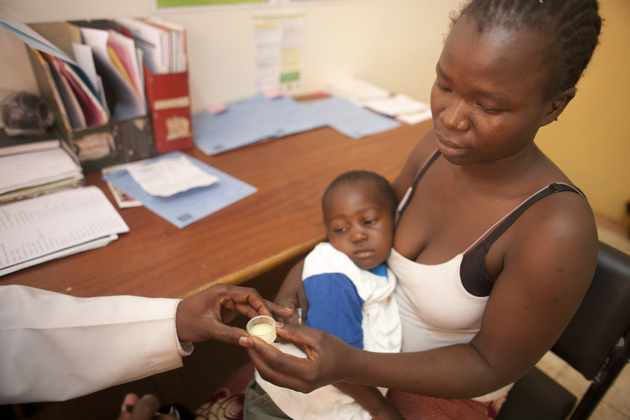 Woman holding baby